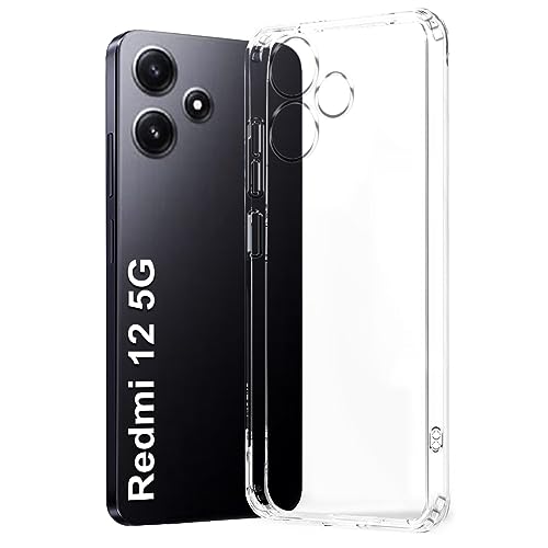 Image of Fashionury Shockproof Back Case Cover for Mi Redmi 12 5G | Raised Bumps for Camera & Screen Protection | Ultra Clear Soft Silicone Back Cover Case for Redmi 12 5G