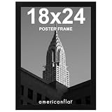 Americanflat 18X24 Poster Frame - Black Engineered Wood With Polished Plexiglass - Wide Picture Frame For Vertical Or Horizontal Wall Display - Epic Collection - Black