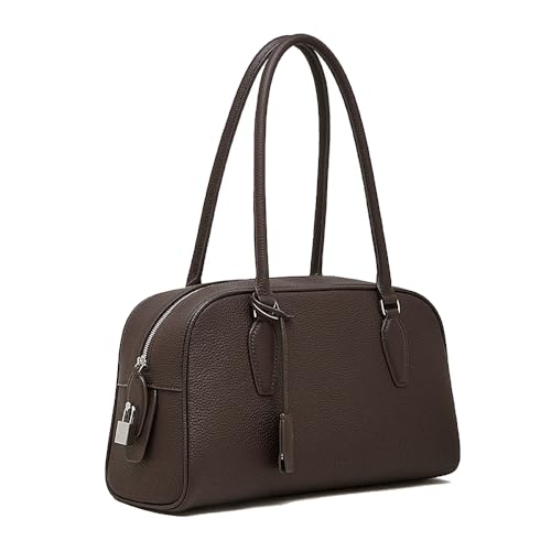 Sac bowling east west en cuir pleine fleur véritable, l'élégance boston rétro chic