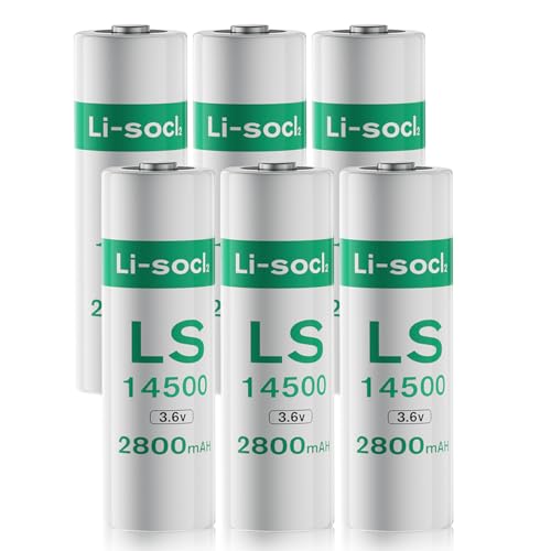 WAVYPO LS145OO ER14505 AA 3.6V 2800mAH Batteries for Sensor, Water Meter, Electricity Meter, Smart Oil Fuel Fauge Device, Security System, PLC Facility Equipment ER145OO-Non Rechargeable (6Pcs)