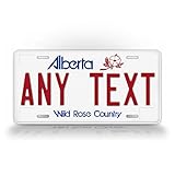 SignsAndTagsOnline Personalized Alberta Canada Wild Rose Country License Plate Any Text Custom Auto Tag