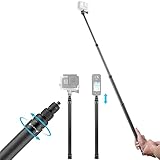 KoveYzao 22-116' Extra-Long Extendable Selfie Stick, Invisible Carbon Fiber Extension Pole, with 1/4-inch Camera and Tripod Thread, with Safety Rotating Lock, for Insta 360 and Action Cameras
