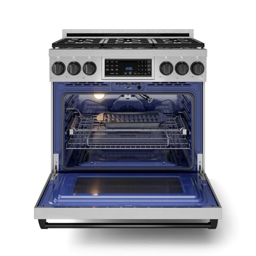 Image of Gordon Ramsay by THOR Kitchen 36 Inch Professional Liquid Propane Range with Tilt Panel Touch Control in Stainless Steel /Black