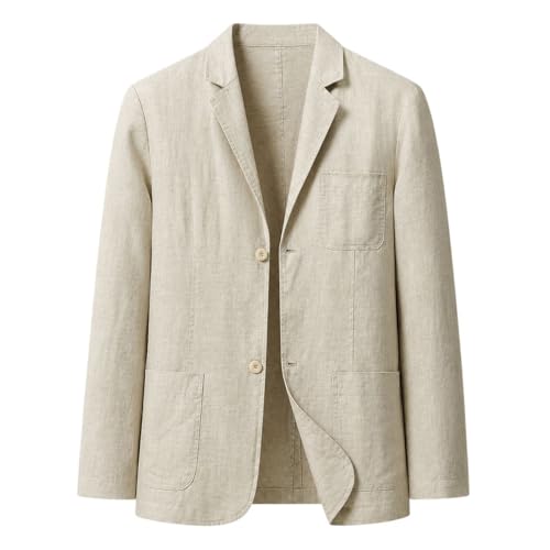 Blazer homme en lin coupe ample à bouton unique pour le travail