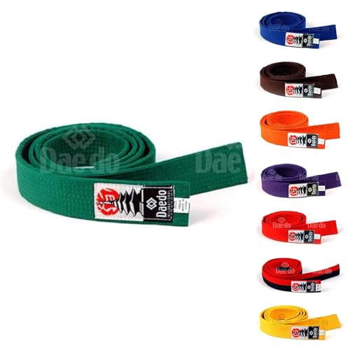 Daedo Taekwondo Belt for Adults and Kids, 240 cm/95" Length – Durable Martial Arts Belt for Taekwondo, Karate, Judo - Green