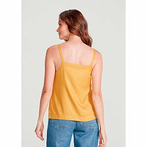 Regata Básica Feminina Em Sarja Decote Quadrado Preto G