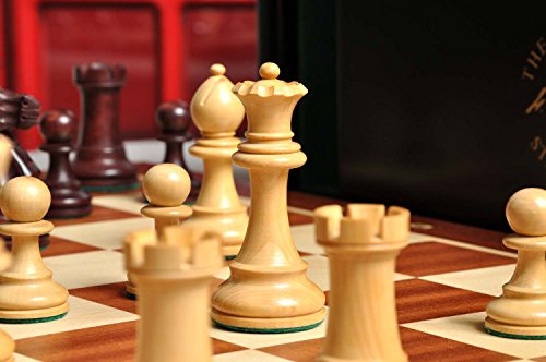 The House Of Staunton The Gilded Grandmaster Chess Set, Box, & Board Combination - 3.25" King - Rosewood Gilded & Boxwood #TOP7