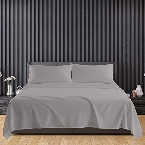 Linens World Egyptian Cotton Flat Sheets Breathable, Anti Wrinkle, Shrink and Fade Resistant 200 Thread Count Bed Sheets Double Bedding & Linen- White Bedding Double 240 x 254cm Double Flat Sheet