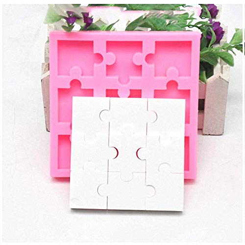 2Pcs Puzzle Piece Silicone Chocolate Mold Fondant Candy Gumpaste Mold Cupcake Cake Decorating Tool Gummy Fat Bombs Mould Wax Samples Epoxy Resin Mold Puzzle Crayons Maker by MoldFun - Image 4
