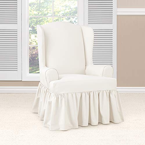 Surefit Essential Twill T-Cushion Wingback Chair Slipcover - Relaxed Fit Armchair Cover/Perfect For Protecting Your Favorite Wing Chair #TOP1
