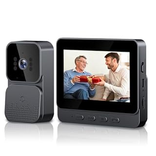 KEPEAK Doorbell Camera Wireless, Video Door Bell Camera with Monitor, 2-Way Audio, No WiFi and No APP Required for Home Security