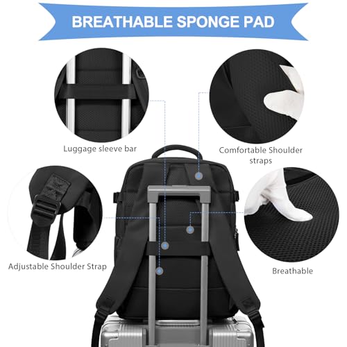 Image of coowoz Travel Backpack For Women Men Airline Approved,Carry On Backpack,Large Hiking Laptop College Backpacks Waterproof Outdoor Sports Rucksack Casual Daypack Fit 15.6 Inch Backpacks