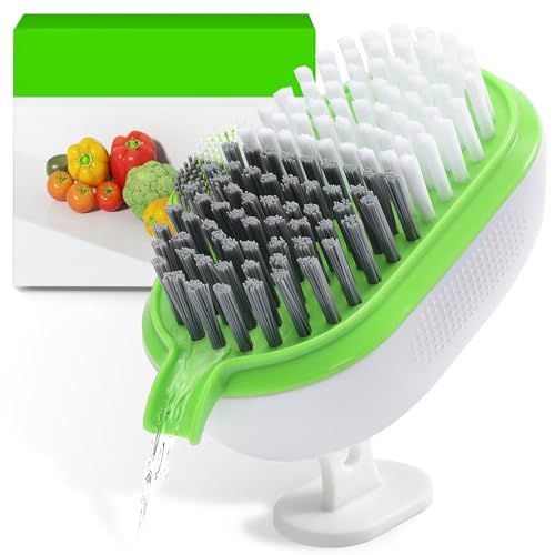 Lumkew Vegetable Brush Scrubber Drainable,Potato Mushroom Scrubber Brushes foodss Veggie Fruit Washing Scrub Cleaner,White 1Pcs