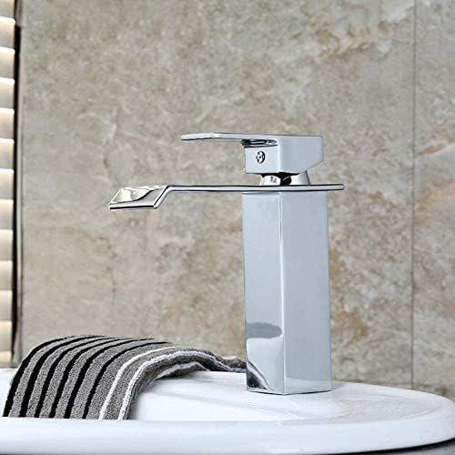 Robinet évier cascade carré qui évite les éclaboussures pour lavabo en laiton