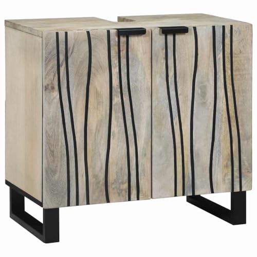 Genérico Mueble de Lavabo con Estante Marrón y Negro 62 x 33 x 58 cm,Mobiliario,Armarios y Almacenamiento,Tocadores,Tocadores de baño,Marrón,15.6 KG,4017991