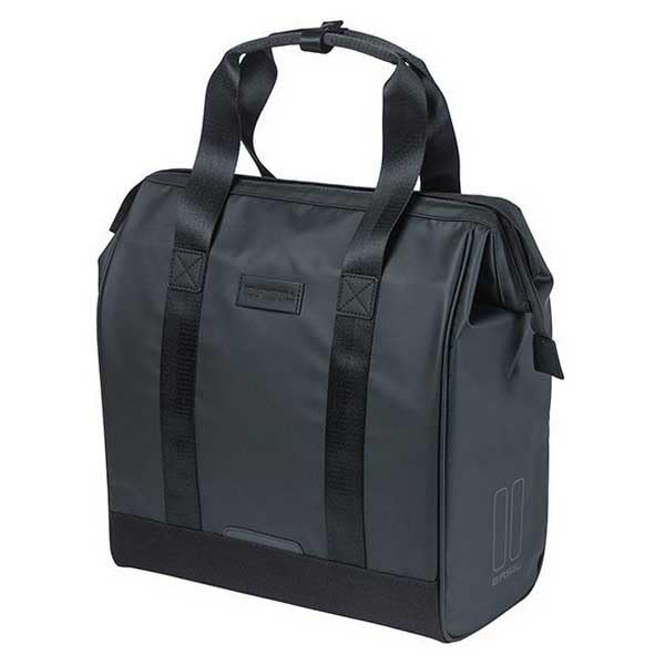 Basil Torba rowerowa MIK Hooks – 23 l – plandeka – komora główna z wyściełaną kieszenią na laptopa – stabilna i odporna na deszcz – komfortowe uchwyty – odblaskowa – czarna