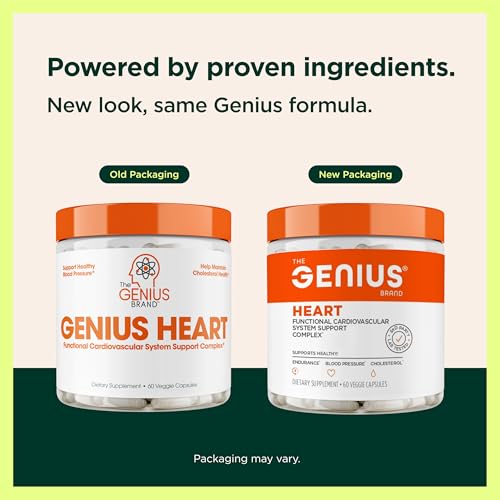 The Genius Brand Genius Heart - Adult Health Supplement for Daily Heart Function Support - Supports Blood & Oxygen Flow - With Grapeseed Extract & More - Non-GMO, Gluten-Free & Vegan - 60 Veggie Pills - Image 5