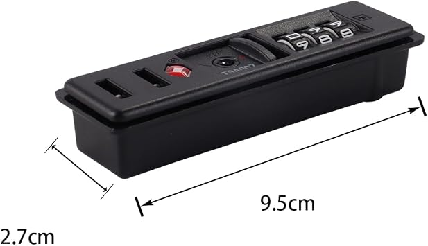 TSA007 Security Lock Padlock Luggage 3 Digits Self-Setting A Variety of Different Combinations Luggage Bag Travel Security Code Lock, Black