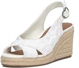 Lucky Brand Cyrila Embroidered Espadrille Wedge Sandal, White, 8