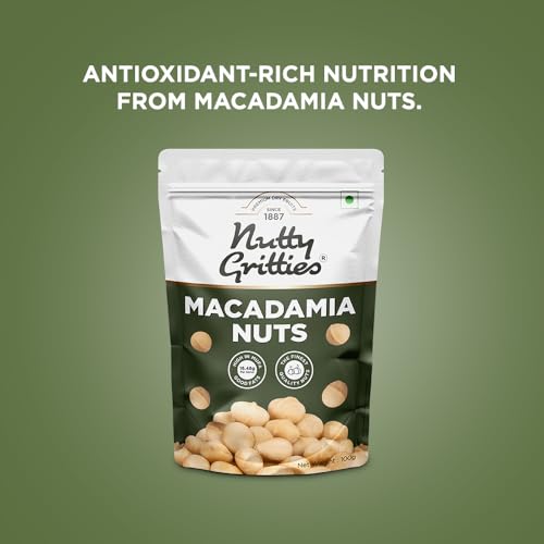Image of Nutty Gritties Premium Raw Macadamia Nuts 100g | Rich in Healthy Fats & Antioxidants | Keto-Friendly Superfood | Crunchy & Creamy Texture | Resealable Pouch