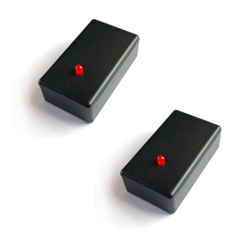 Blue Charm Fake Car Alarm, 1 Year Continuous Usage Battery Life, Red Blinking LED Light with Black Housing, (Two AAA Batteries, not Included) (Two Pack)
