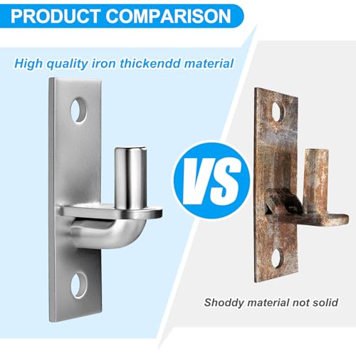 Wall Mount Gate Hinges, 2 Pack Farm & Chain Link Gate Hinges with 5/8" Hinge Pin, Heavy Duty Wall Plate Hinges for Fence Posts(Screws Not Included) by Homydom - Image 4