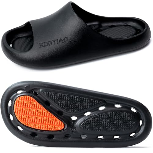Image of XIXITIAO Shower Shoes Women Men Non Slip,Quick Drying Shower Shoes with Holes,Slippers for Bathroom,College Dorm,Gym,Travel,and Hospital,Soft EVA,Lightweight,Anti Slip,Toe Protection