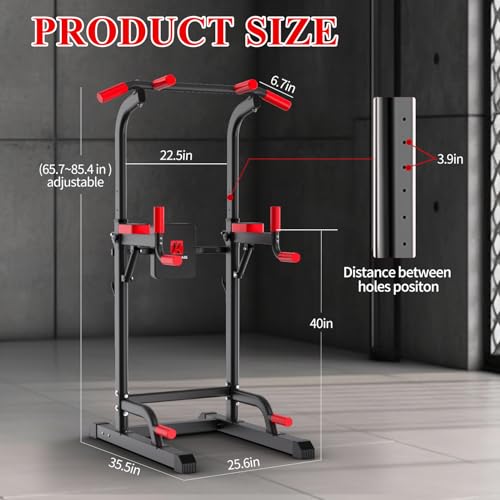 Power Tower Dip Station, Pull Up Bar Station & Multi-Function Gym Equipment For Home Strength Training Adujustable Height Up to 85.5",Load 350LBS by K KiNGKANG - Image 7