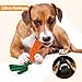 LIFLIX Hundeseilspielzeug Seil Karotte, Zerrspielzeug für Hunde, Hundespielzeug Geflochten mit Knitterpapier Anhängern, Möhre