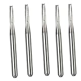 Hartmetall-Bohrer-Set für Auto-Glasreparatur, 5-teilig, konisch, 1 mm Durchmesser, mit 1,5 mm Schaft, gehärtete Legierung, 20 mm Länge