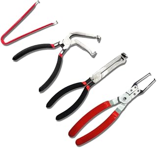 JANNO Electrical Disconnect Pliers & Relay Puller Tool Kit – Includes 60° & Straight Pliers, Connector Pin Extractor and Connector Separator Tool Kit for Push Tab Style Plugs