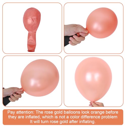 Dagelar Dusty Pink Boho Blush Balloons, Metallic Rose Gold Retro Pink Ivory White Balloons, Nude Cream White Balloon and Confetti Balloons for Bridal Baby Shower Girls Birthday Wedding Decor Supply - Thumbnail 3