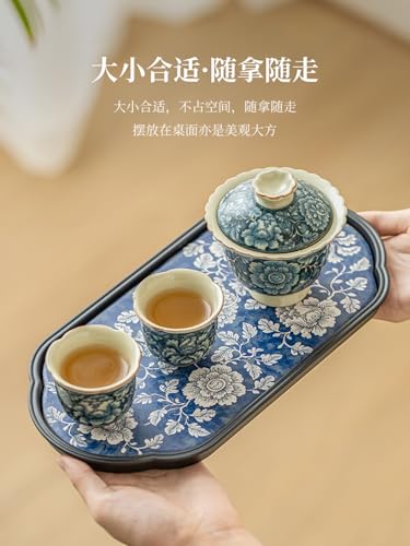 Plateau à thé rétro de 28,7 cm de qualité traditionnelle - 5
