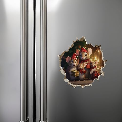 Vinilo decorativo con efecto 3D de ratones navideños miniatura 6
