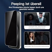 NEW'C für iPhone 15 Pro Max für Panzerglas Sichtschutz mit Montagehilfe – Ansicht 5