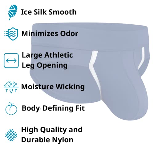 Bulge Enhancing Pouch Underwear For Men – 1 Pack Ice Silk Mens Sports Briefs With Size D Pouch – Sexy Mens Underwear By Real Men- Black, X-Large #TOP3