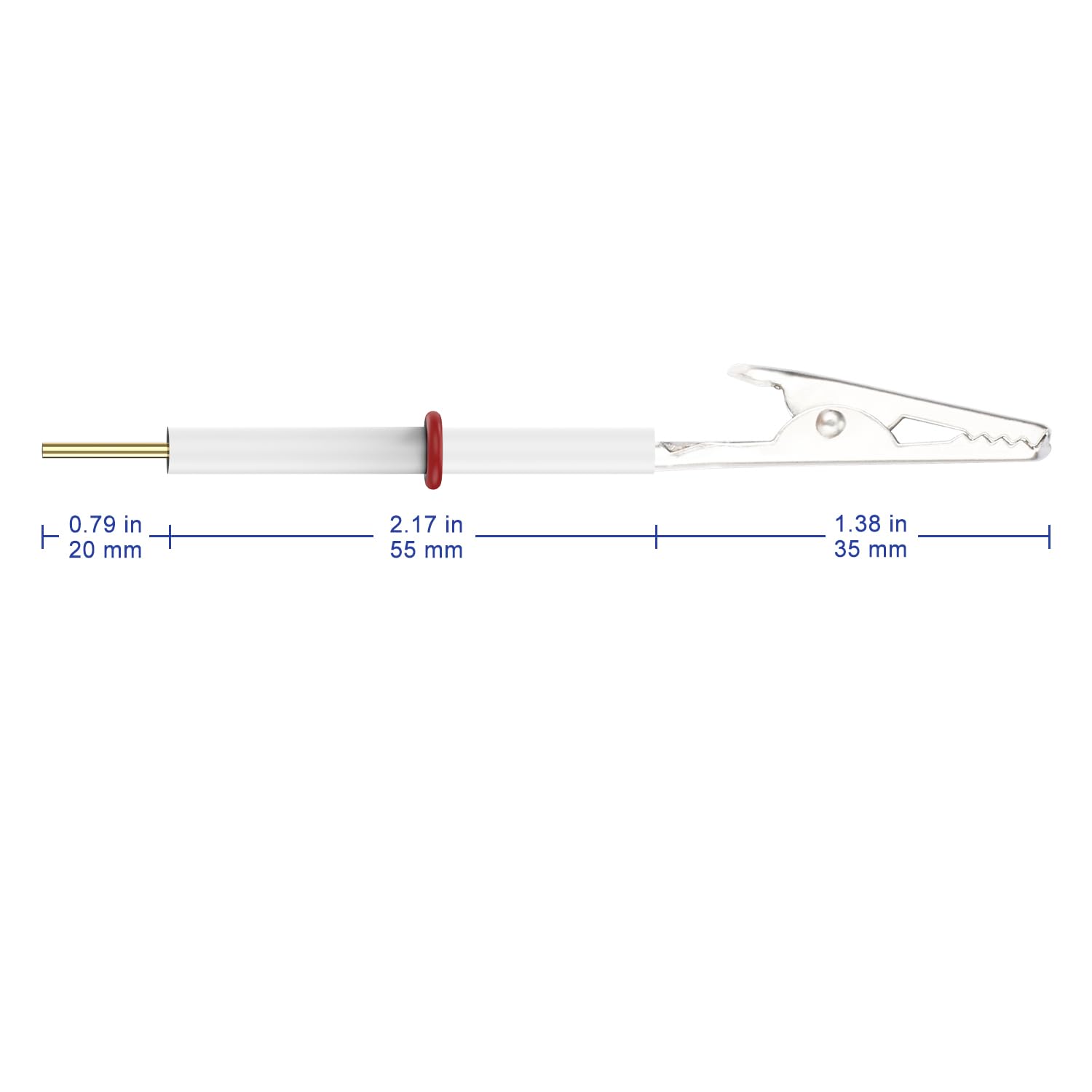 Labasics Electrode Holder, Multi-functional Electrode Clamps with Detachable Stainless Steel Gator Clip and PTFE Body, for Laboratory Electrochemical Experiments, 80 mm