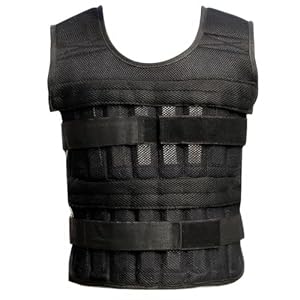 Adjustable Weighted Training Vest Man 12.8KG, 42 x 55 cm, Black Exercise Vest with Iron Weights for Running, Workout, Slim Design Weighted Running Vest