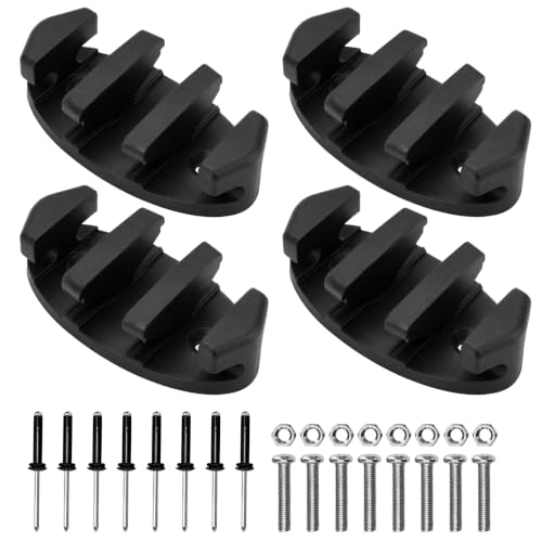 4-Pack 3-1/2-Inch Nylon Zig-Zag Kayak Cleats with Stainless Steel Screws
