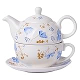 Théière : cette théière au style rétro et classique, avec sa surface brillante et délicate, est également très pratique. théière compacte en céramique