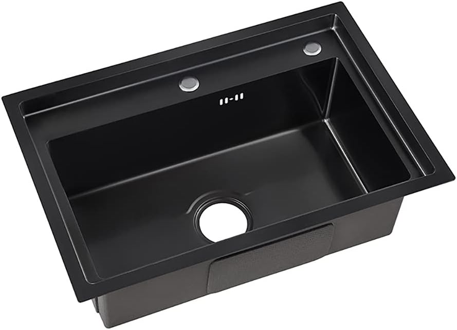 Stainless Steel Kitchen Sink,Catering Single Sink,Black Kitchen Sink,for Garage,Restaurant,Kitchen, Laundry Room,Outdoor