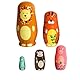 Whcctl 5er-Satz Matroschka, Matroschka für Kinder, Matroschka Puppen, Russische Nistpuppen, Matrjoschka Puppen Holz, für die Dekoration oder als Geschenk (Tiger)