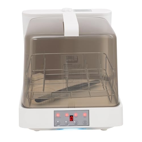 Lavavajillas portátil de encimera con Tanque Incorporado de 8L, 3 Modos de Lavado de 800W y rociador de 360°, Bloqueo Infantil de Material PP para Dormitorio RV Barco