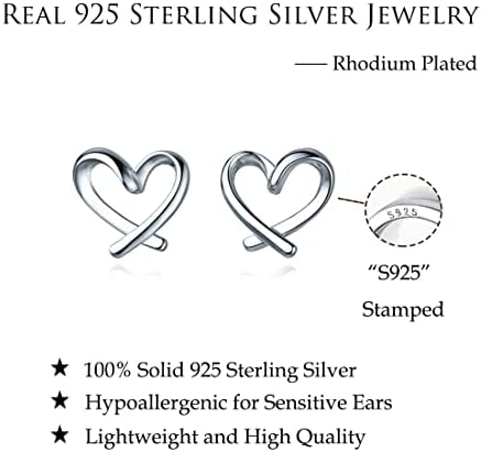 Reffeer Solid 925 Sterling Silver Love Heart Clip On Earrings No Piercing Cuffs for Women Girls Heart Wrap Earrings