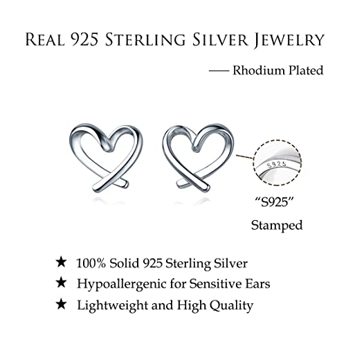Reffeer 925 Sterling Silver Love Heart Cuff Earrings For Women Girls Heart Clip On Earrings Wraps Non Piercing (A-Silver) #TOP6