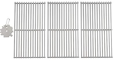 PETKAO 3PCS 19 1/4" Stainless Steel Wire Cooking Grid Grate Replacement for Select Gas Grill Models by Brinkmann, Charmglow 720-0234,720-0289,Costco,Jenn Air, Members, Nexgrill,Perfect Flame,SAMS Club