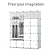 JOISCOPE Portable Wardrobe for Hanging Clothes, Combination Armoire, Modular Cabinet for Space Saving, Ideal Storage Organizer Cube for Books, Toys, Towels(12-Cube)