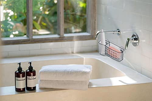 Decorrack Bath Caddy Basket With Suction Cups, Multifunctional, 6 Inch Long, Clear Acrylic Plastic, Perfect Bathroom Decor, Hold Toiletries, Kitchen Accessories, Space Saving Shower Organizer (1 Pack) #TOP1