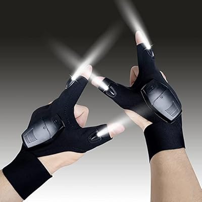 Brandilo LED Flashlight Glove, Hands Free Light Gloves Gadgets for Men Dad Father Husband, Tool for Repairing, Fishing, Camping