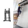 Telesladder Sturdy Extension Ladder, Compact Multi-Purpose Telescoping Ladder for Hobbies/Office/Truckers, Fully Extended Length 4.8M/ 6.42M/ 7.2M/ 8M/6.42M/21.1Ft